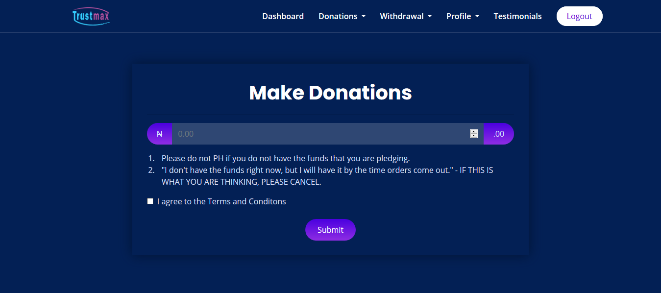 TrustMax - Powerful P2P Donation system